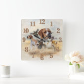 Englischer Pointer Quadratische Wanduhr (Zuhause)