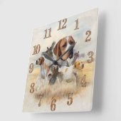 Englischer Pointer Quadratische Wanduhr (Winkel)
