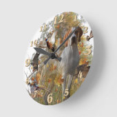 Englischer Pointer  Runde Wanduhr (Winkel)