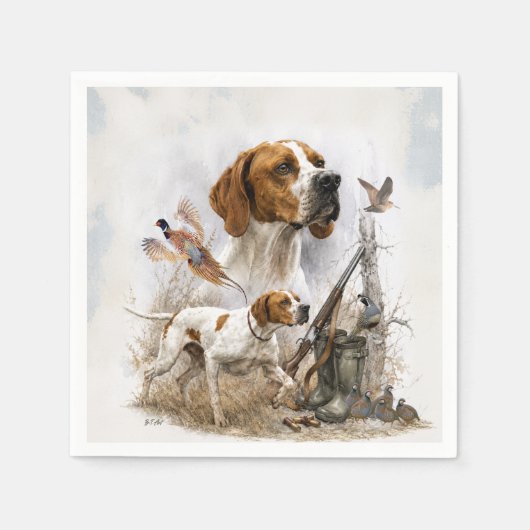 Englischer Pointer Serviette (Vorderseite)