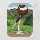 Englischer Pouter: Rot mit Bergen Postkarte (Vorderseite)