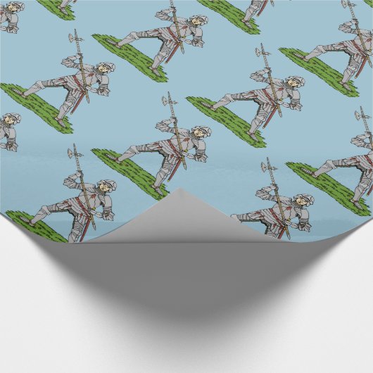 Englischer Ritter des fünfzehnten Jahrhunderts Geschenkpapier (Ecke)