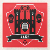 Englischer Ritterdrache Glasuntersetzer (Vorderseite)