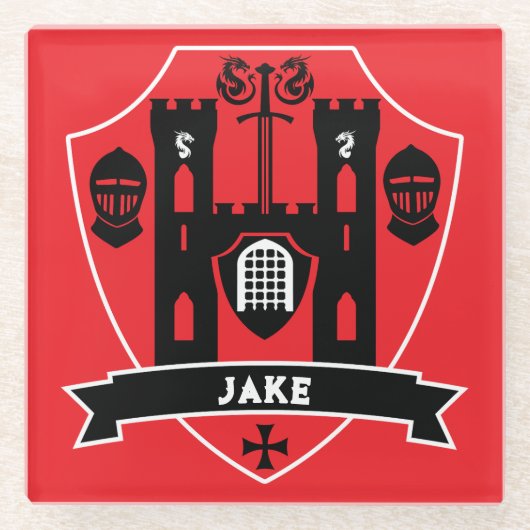 Englischer Ritterdrache Glasuntersetzer (Vorderseite)