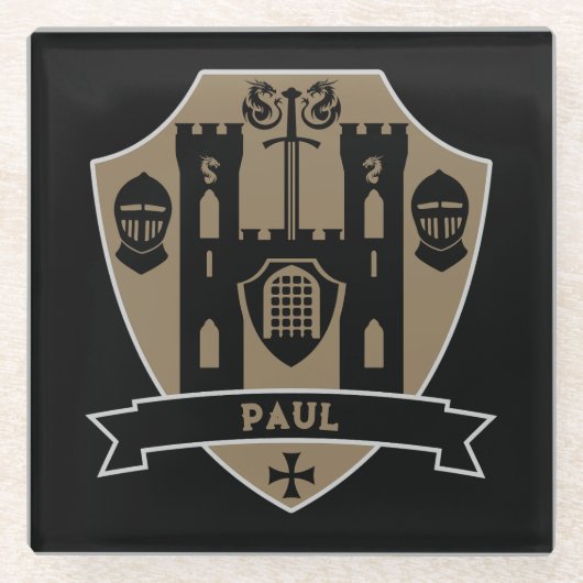 Englischer Ritterdrache Glasuntersetzer (Vorderseite)