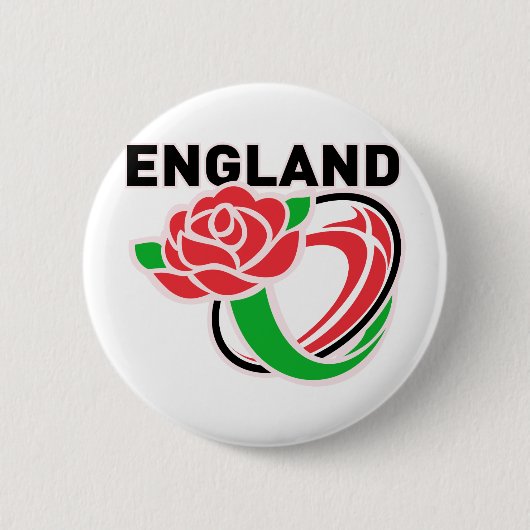 Englischer Rosen-Ball Rugby-Englands Button (Vorderseite)