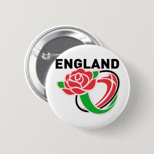 Englischer Rosen-Ball Rugby-Englands Button (Vorne & Hinten)