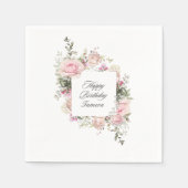 Englischer Rosengarten Floral Geburtstag Serviette (Vorderseite)