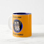 Englischer Schäfer-große Nase Zweifarbige Tasse (Vorderseite Links)