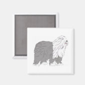 Englischer Schäferhund Magnet (Vorderseite/Rückseite)