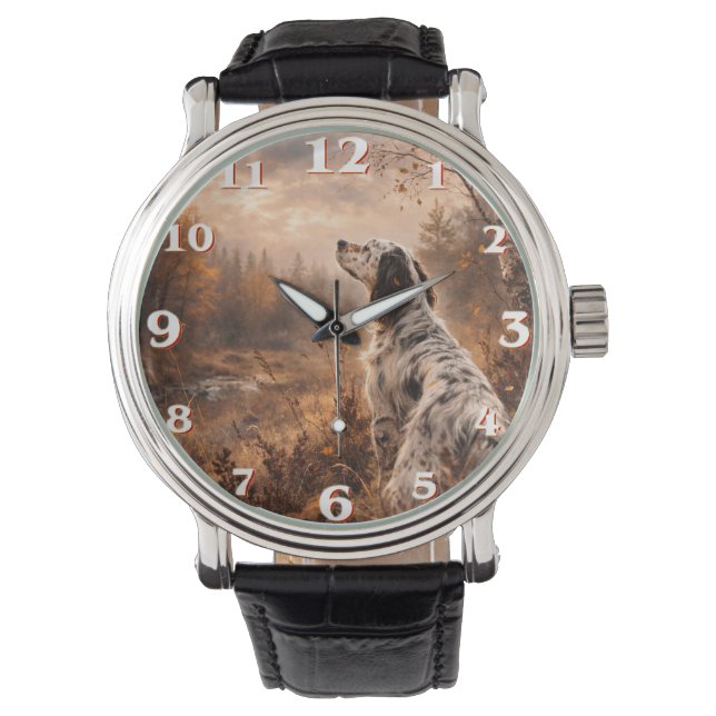 Englischer Setter Armbanduhr (Vorderseite)