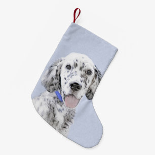 Englischer Setter Blue Belton Malerei Hund Kunst Kleiner Weihnachtsstrumpf