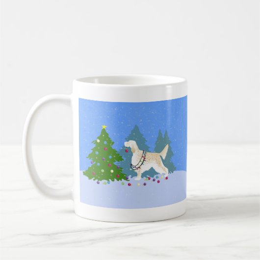 Englischer Setter Dekorationsbaum im Wald Kaffeetasse (Links)