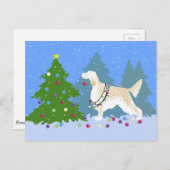 Englischer Setter Dekorationsbaum im Wald Postkarte (Vorne/Hinten)