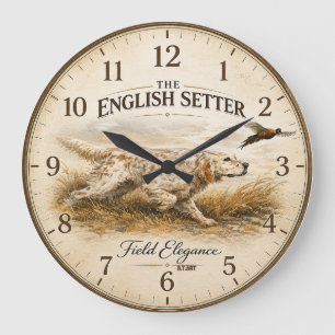 ENGLISCHER SETTER, Die Kunst der Jagd Große Wanduhr