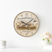 ENGLISCHER SETTER, Die Kunst der Jagd Große Wanduhr (Zuhause)