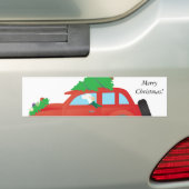 Englischer Setter Dog Auto mit Weihnachtsbaum Autoaufkleber (Auf Auto)