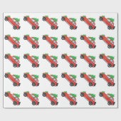 Englischer Setter Dog Auto mit Weihnachtsbaum Geschenkpapier (Flach)