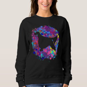 Englischer Setter Dog Pink Aquarell Spritzer Art Sweatshirt