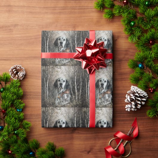 Englischer Setter Geschenkpapier (Feiertagsgeschenk)