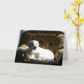 Englischer Setter, glücklicher Vatertag Karte (Gelbe Blume)
