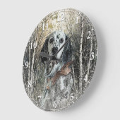 Englischer Setter Große Wanduhr (Winkel)