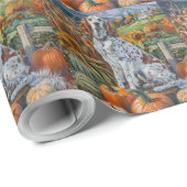 Englischer Setter Hund Herbsternte Erntedank Geschenkpapier (Rolleneckpunkt)