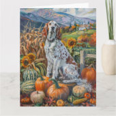 Englischer Setter Hund Herbsternte Erntedank Karte (Vorderseite)