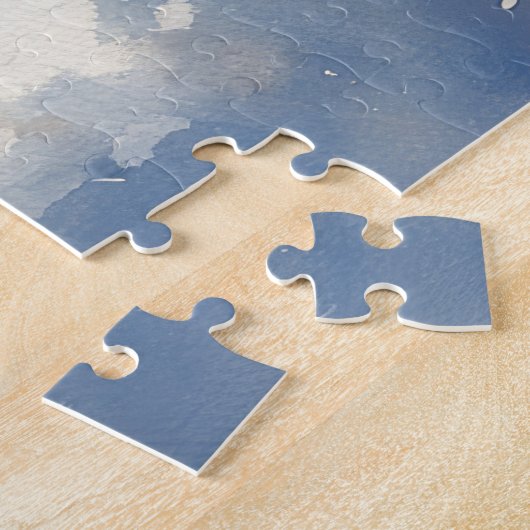 Englischer Setter Hund in Sledge Let it Schnee Wei Puzzle (Seite)