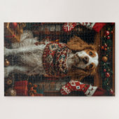 Englischer Setter Hund mit Weihnachtsgeschenken Ka Puzzle (Horizontal)