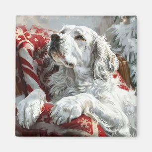 Englischer Setter Hund Weihnachten Festlich Magnet