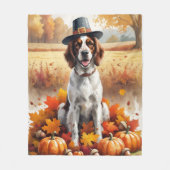Englischer Setter im Herbst hinterlässt Erntedank Fleecedecke (Vorderseite)