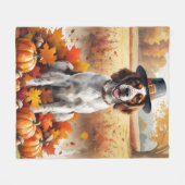 Englischer Setter im Herbst hinterlässt Erntedank Fleecedecke (Vorderseite (Horizontal))