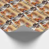 Englischer Setter im Herbst hinterlässt Erntedank  Geschenkpapier (Ecke)