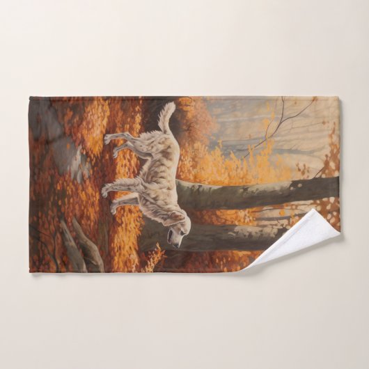 Englischer Setter im Herbst Leaves Fall Inspiriert Badhandtuch Set (Handtuch)