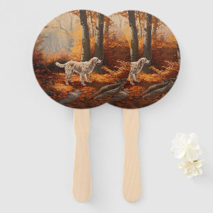 Englischer Setter im Herbst Leaves Fall Inspiriert Fächer