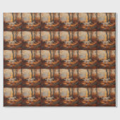 Englischer Setter im Herbst Leaves Fall Inspiriert Geschenkpapier (Flach)