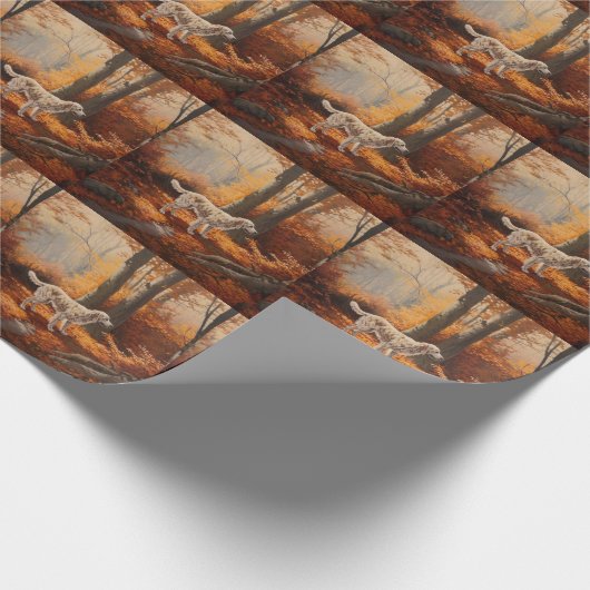 Englischer Setter im Herbst Leaves Fall Inspiriert Geschenkpapier (Ecke)