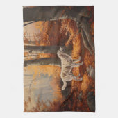 Englischer Setter im Herbst Leaves Fall Inspiriert Geschirrtuch (Vertikal)