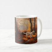 Englischer Setter im Herbst Leaves Fall Inspiriert Kaffeetasse (VorderseiteRechts)