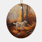 Englischer Setter im Herbst Leaves Fall Inspiriert Keramik Ornament (Links)