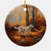 Englischer Setter im Herbst Leaves Fall Inspiriert Keramik Ornament (Hinten)