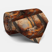 Englischer Setter im Herbst Leaves Fall Inspiriert Krawatte (Gerollt)