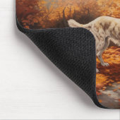 Englischer Setter im Herbst Leaves Fall Inspiriert Mousepad (Ecke)