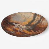 Englischer Setter im Herbst Leaves Fall Inspiriert Pappteller (Schrägansicht)