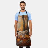 Englischer Setter im Herbst Leaves Fall Inspiriert Schürze (Getragen)