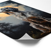 Englischer Setter in der Nacht Poster (Ecke)