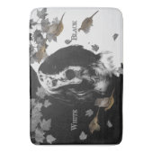 Englischer Setter in Schwarzweiß Badematte (Vorderseite Vertikal)