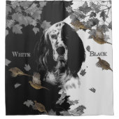 Englischer Setter in Schwarzweiß Duschvorhang (Vorderseite)