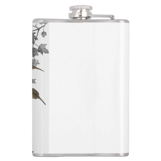 Englischer Setter in Schwarzweiß Flachmann (Rückseite)